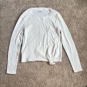 Madewell- White Ribbed Long Sleeve Top- S
